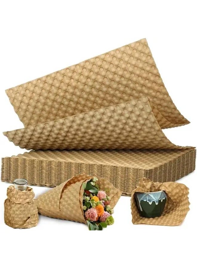 Bukela Paper Bubble Wrap Sheets for Packing, Moving, & Shipping, 12" x 12" x 250', Eco-Friendly Kraft Bubble Paper, Recyclable Cushioning Wrap - Image 1